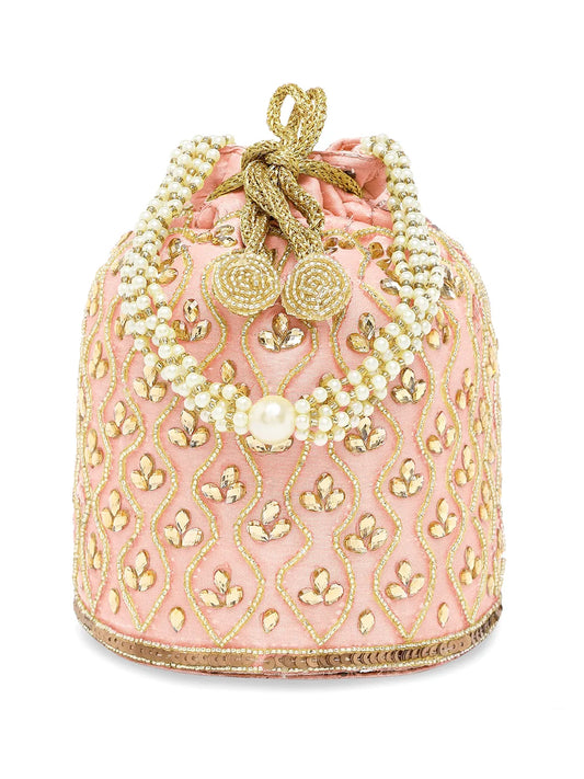 Chic Potli Bag for Fashion Brides - Peach