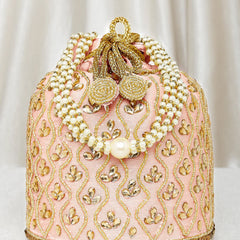 Chic Potli Bag for Fashion Brides - Peach
