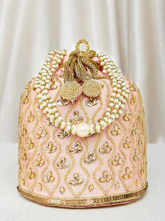 Chic Potli Bag for Fashion Brides - Peach