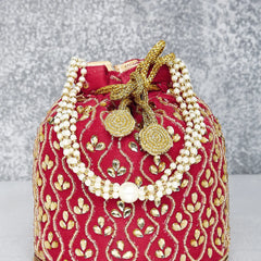 Chic Potli Bag for Fashion Brides - Red
