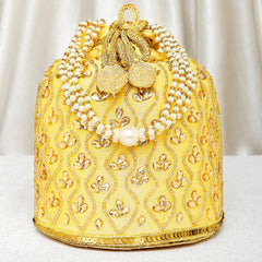 Chic Potli Bag for Fashion Brides - Yellow