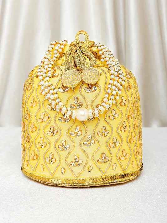 Chic Potli Bag for Fashion Brides - Yellow