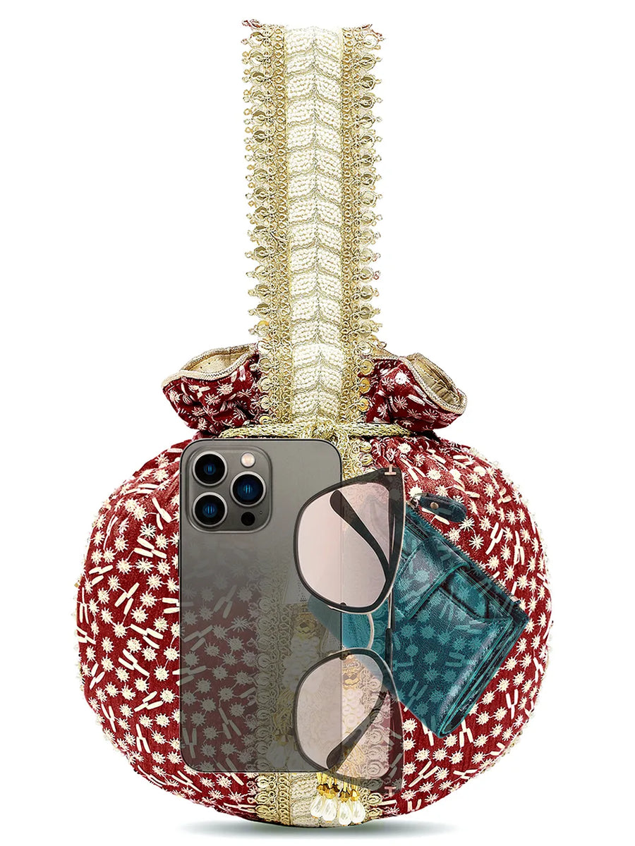 Embroidery Potli Bag – Traditional & Elegant Accessory | Peora