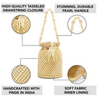 Wedding Bliss Wristlet Potli Bag - Cream