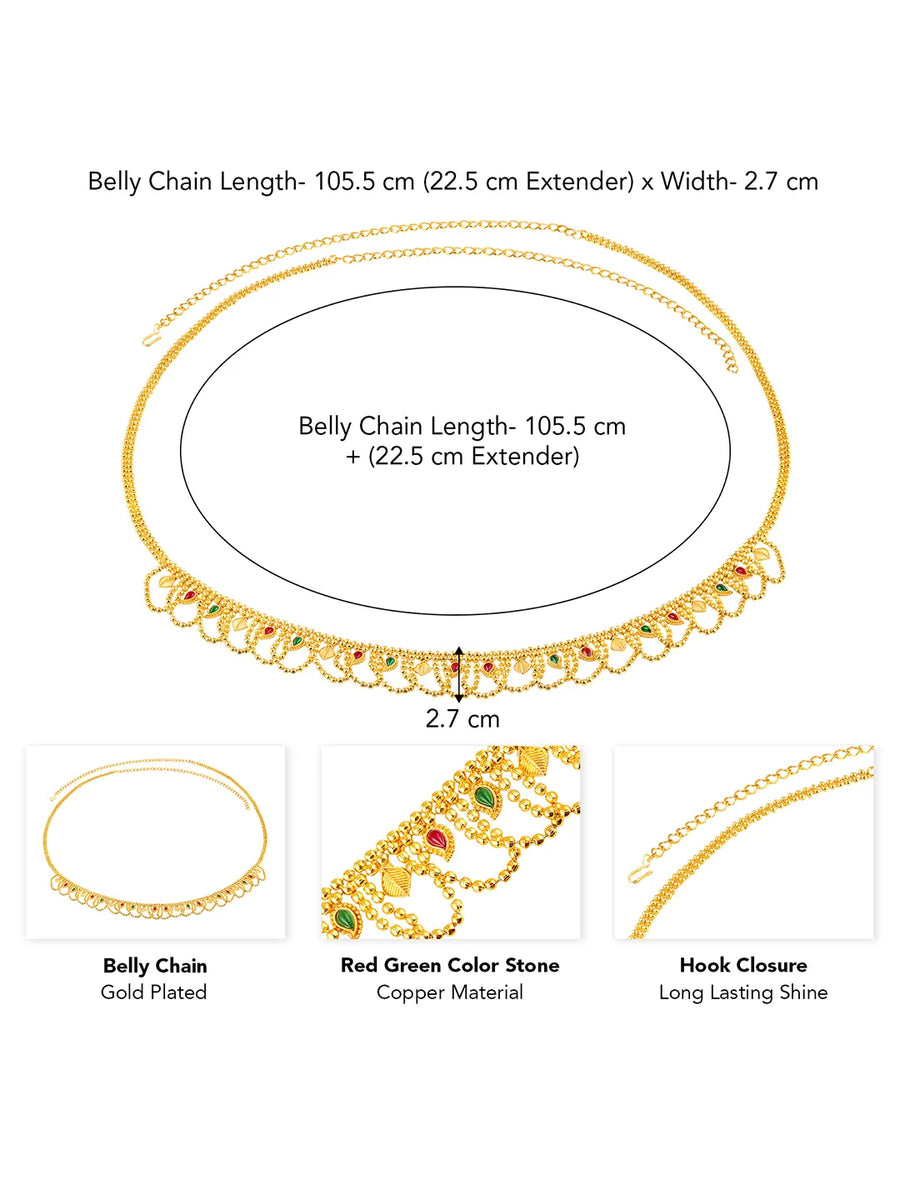 Elegant Traditional Bridal Belly chain - Gold
