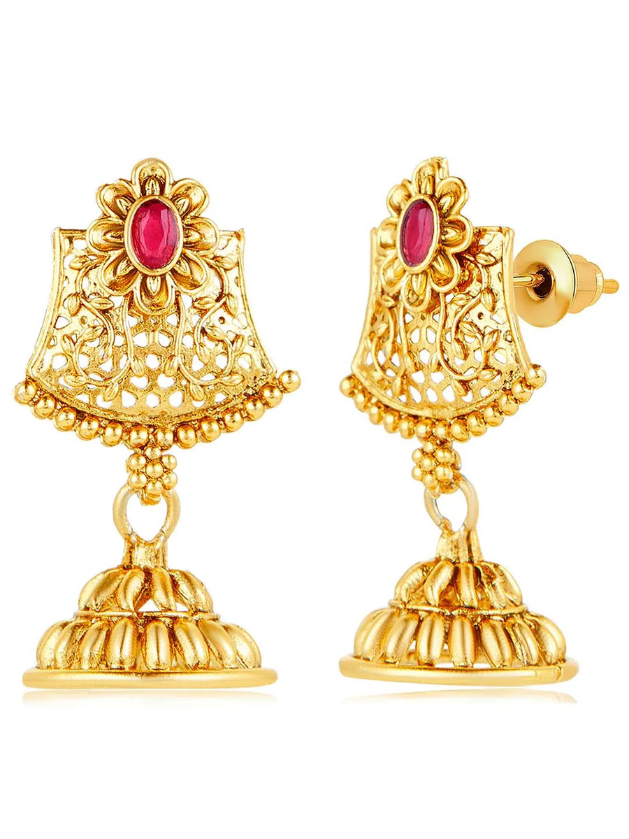 Royal Glow Traditional Bridal Set - Gold - Rani Pink Green