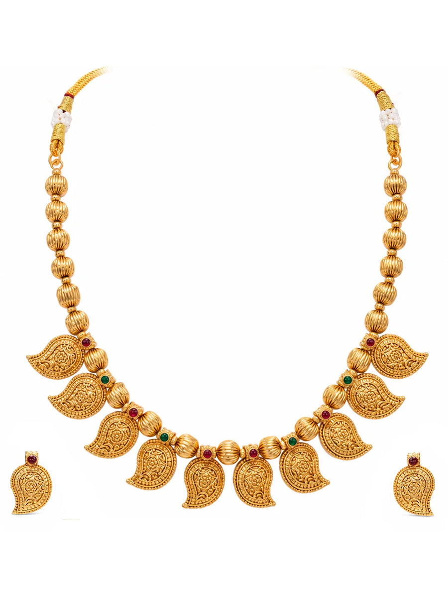 Gold Plated Traditional Paisley Necklace Set