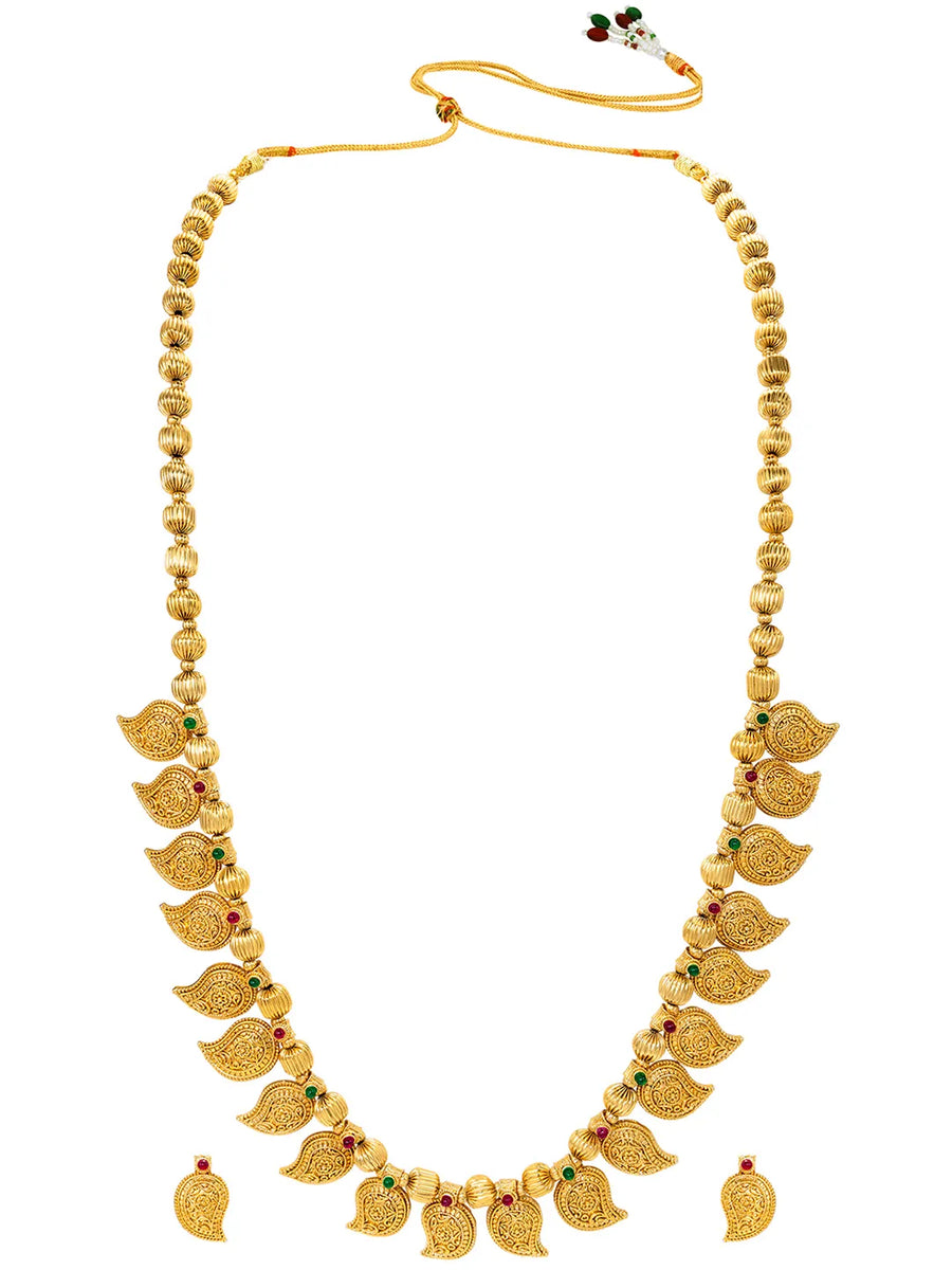 Gold Plated Ornate Paisley Necklace Set