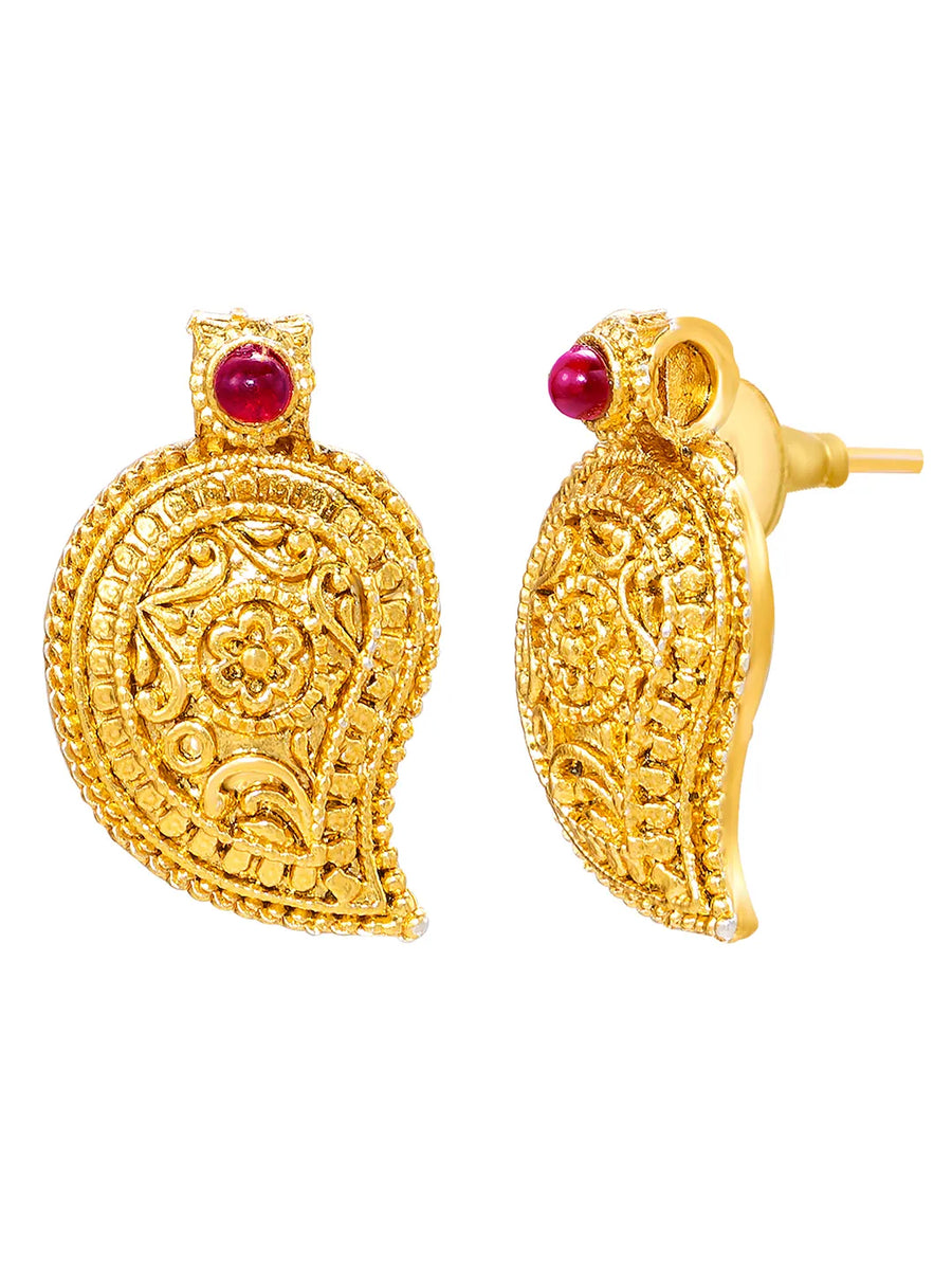 Gold Plated Ornate Paisley Necklace Set