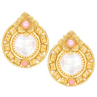 Peora Floral Pink Style Stud Earrings