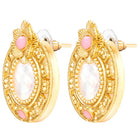 Peora Floral Pink Style Stud Earrings