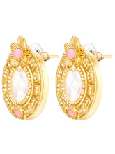 Peora Floral Pink Style Stud Earrings