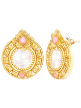 Peora Floral Pink Style Stud Earrings
