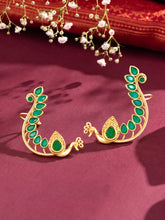 Peora Mayuri Green Ear Cuff Earrings - Gold
