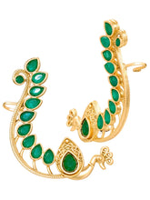 Peora Mayuri Green Ear Cuff Earrings - Gold