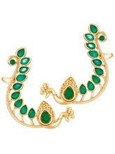 Peora Mayuri Green Ear Cuff Earrings - Gold