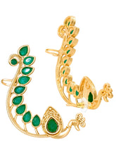 Peora Mayuri Green Ear Cuff Earrings - Gold
