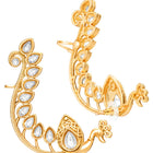 Peora Mayuri White Ear Cuff Earrings - Gold