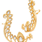 Peora Mayuri White Ear Cuff Earrings - Gold