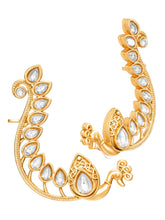 Peora Mayuri White Ear Cuff Earrings - Gold