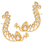 Peora Mayuri White Ear Cuff Earrings - Gold