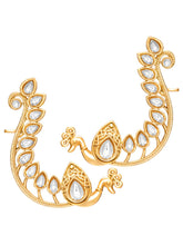 Peora Mayuri White Ear Cuff Earrings - Gold