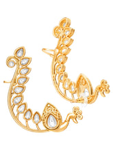 Peora Mayuri White Ear Cuff Earrings - Gold