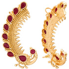 Peora Peacock Shringar Ear Cuff Earrings - Gold