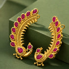 Gold Plated Red Ruby Ear Cuff for Women