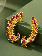 Gold Plated Red Ruby Ear Cuff for Women