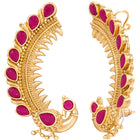 Gold Plated Red Ruby Ear Cuff for Women