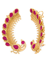Gold Plated Red Ruby Ear Cuff for Women