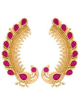 Gold Plated Red Ruby Ear Cuff for Women