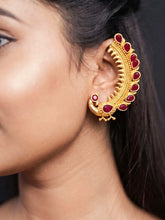 Peora Peacock Shringar Ear Cuff Earrings - Gold