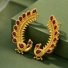 Peora Peacock Shringar Ear Cuff Earrings - Gold