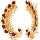 Peora Peacock Shringar Ear Cuff Earrings - Gold