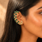 Peora Maharani Emerald Ear Cuff Earrings - Gold