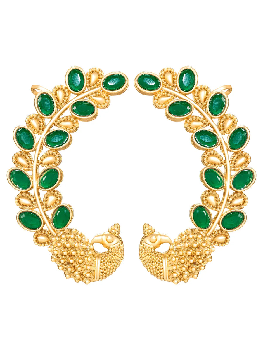 Peora Maharani Emerald Ear Cuff Earrings - Gold