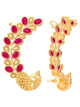 Peora Maharani Ruby Ear Cuff Earrings - Gold