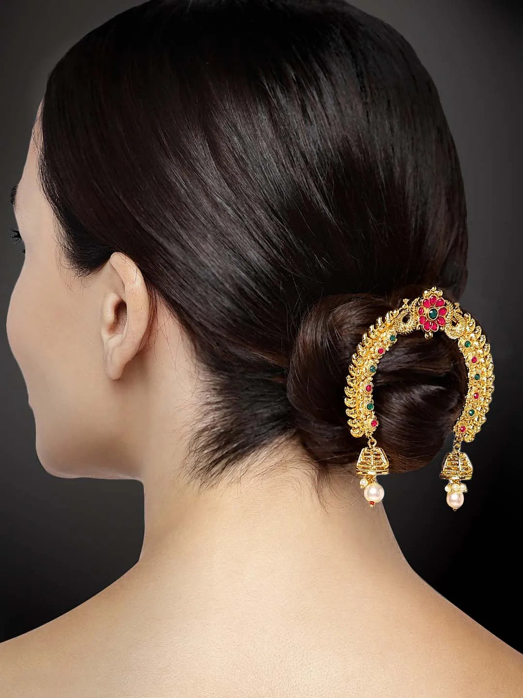 Radiant Tradition Pearl Jhumki Drops Juda Pin