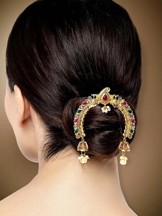 Pearl Jhumki Juda Pins – Traditional Hair Jewellery with Grace | Peora

