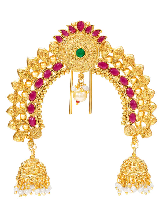 Peora Traditional Bridal Temple Juda Pin - Gold