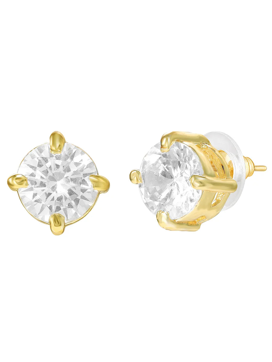 Gold Plated Black Bead Solitaire Pendant Set