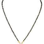 Gold Plated Black Bead Solitaire Pendant Set
