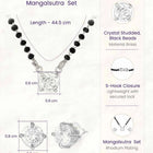 Rhodium Plated Black Bead Solitaire Pendant Set
