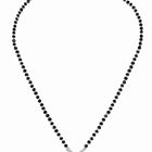 Rhodium Plated Black Bead Solitaire Pendant Set