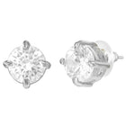 Rhodium Plated Black Bead Solitaire Pendant Set