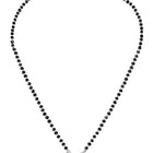 Rhodium Plated Black Bead Solitaire Pendant Set