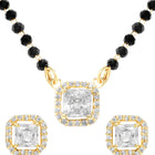 Gold Plated Crystal Halo Mangalsutra Set