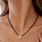 Gold Plated Crystal Halo Mangalsutra Set